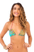 Luli Fama Sueños Estrellados Zig Zag Knotted Cut Out Triangle Top